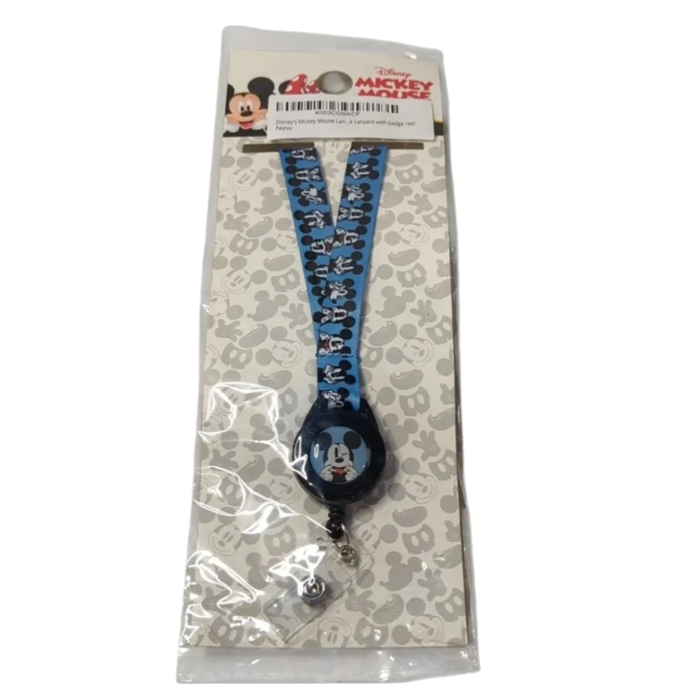 Disney Mickey Mouse Lanyard ID Badge Holder Retractable
