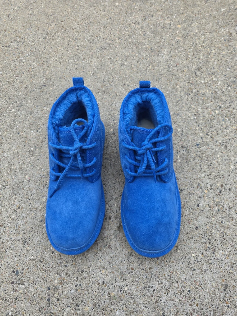 UGG Suede Lace-Up Boots in Bright Blue Big Girls 5