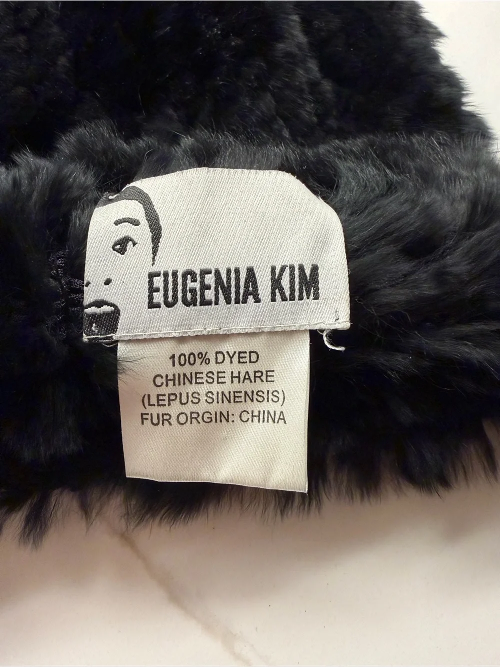 Eugenia Kim Black Chinese Hare fur beanie