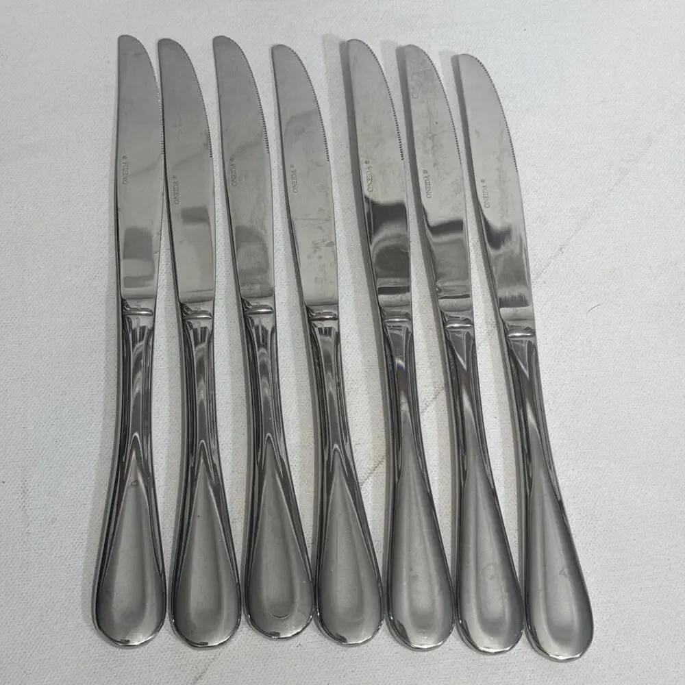7 Oneida Flight Reliance Stainless Steel‎ Flatware Knives Soar Glossy Preowned