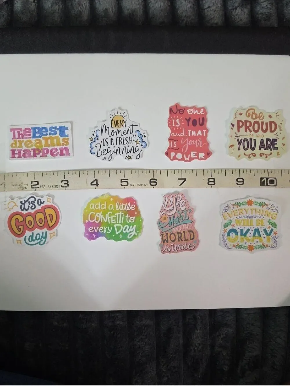 Colorful Inspirational Sticker Set - Rainbow Affirmations - Lot Of 8