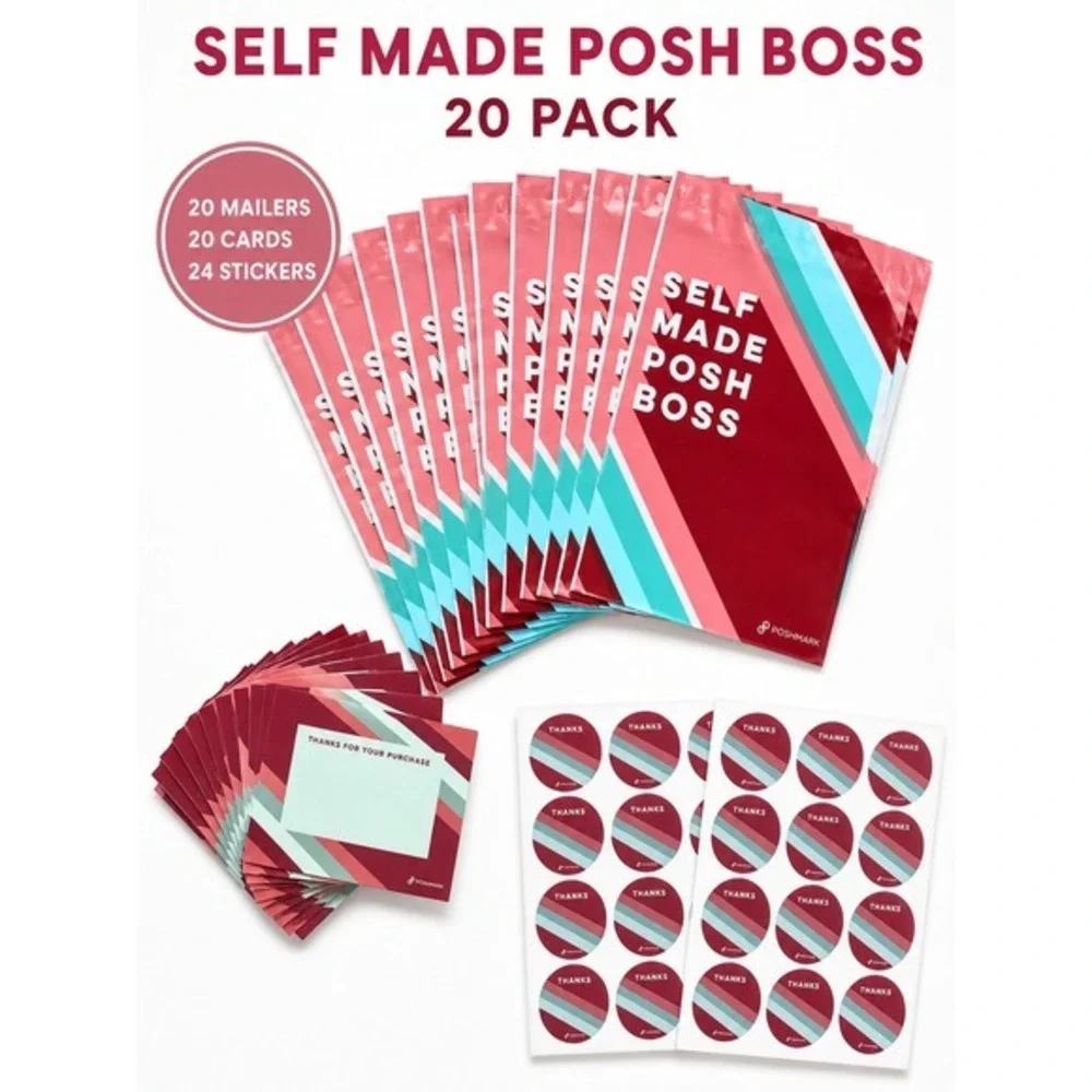 Poshmark Poly Mailers Bundle 20 Self Seal Bags 20 Thank You Cards 24‎ Stickers
