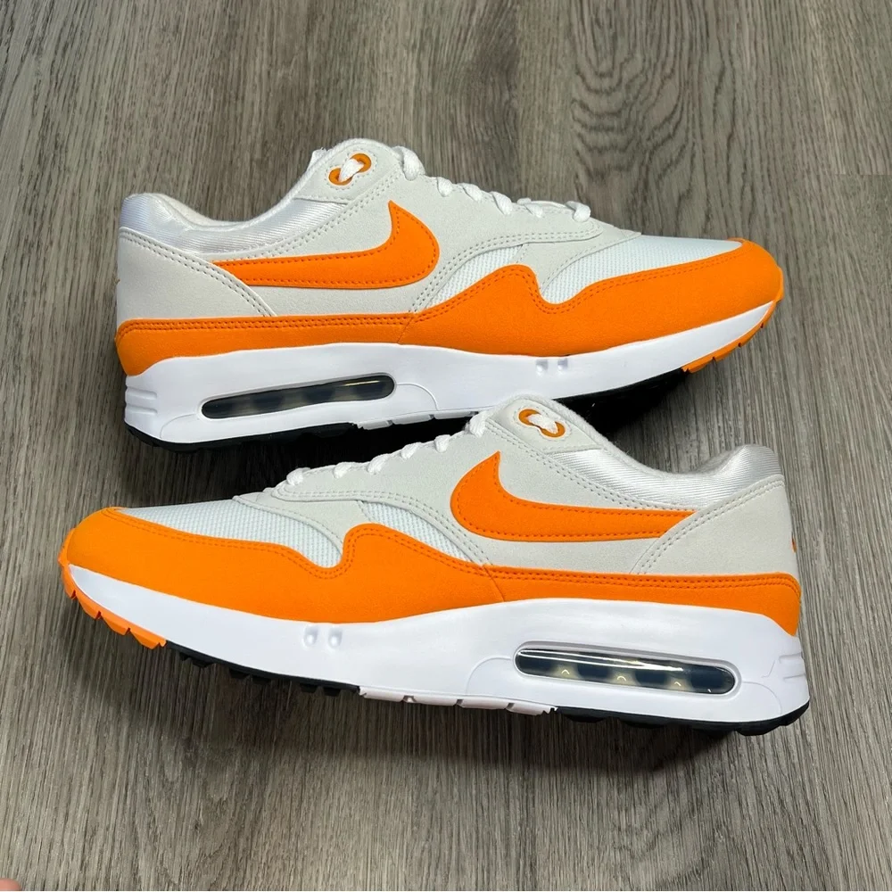 New Nike Air Max 1 ‘86 OG Mens Sz 11 Golf‎ Shoes White Ceramic Orange DV1403-118