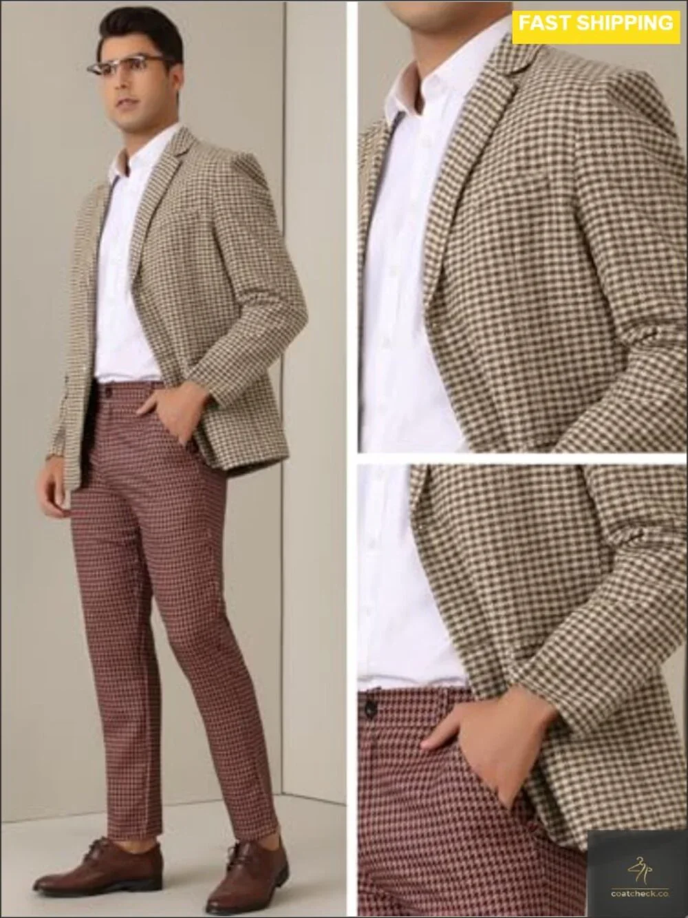 N/A men houndstooth