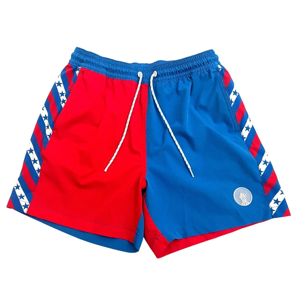 Chubbies American Flag Board Shorts Medium‎ Red White Blue Swim Trunks 5