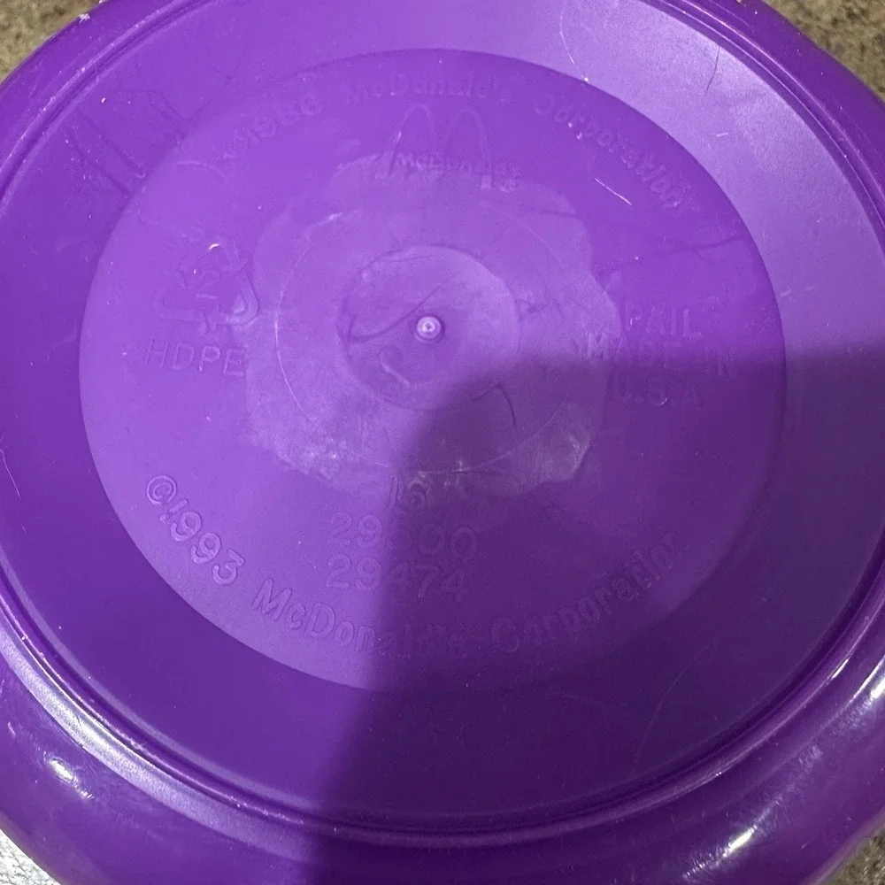 Vintage 1993 Purple‎ Witch Black Cat McDonald's Happy Meal Bucket Halloween