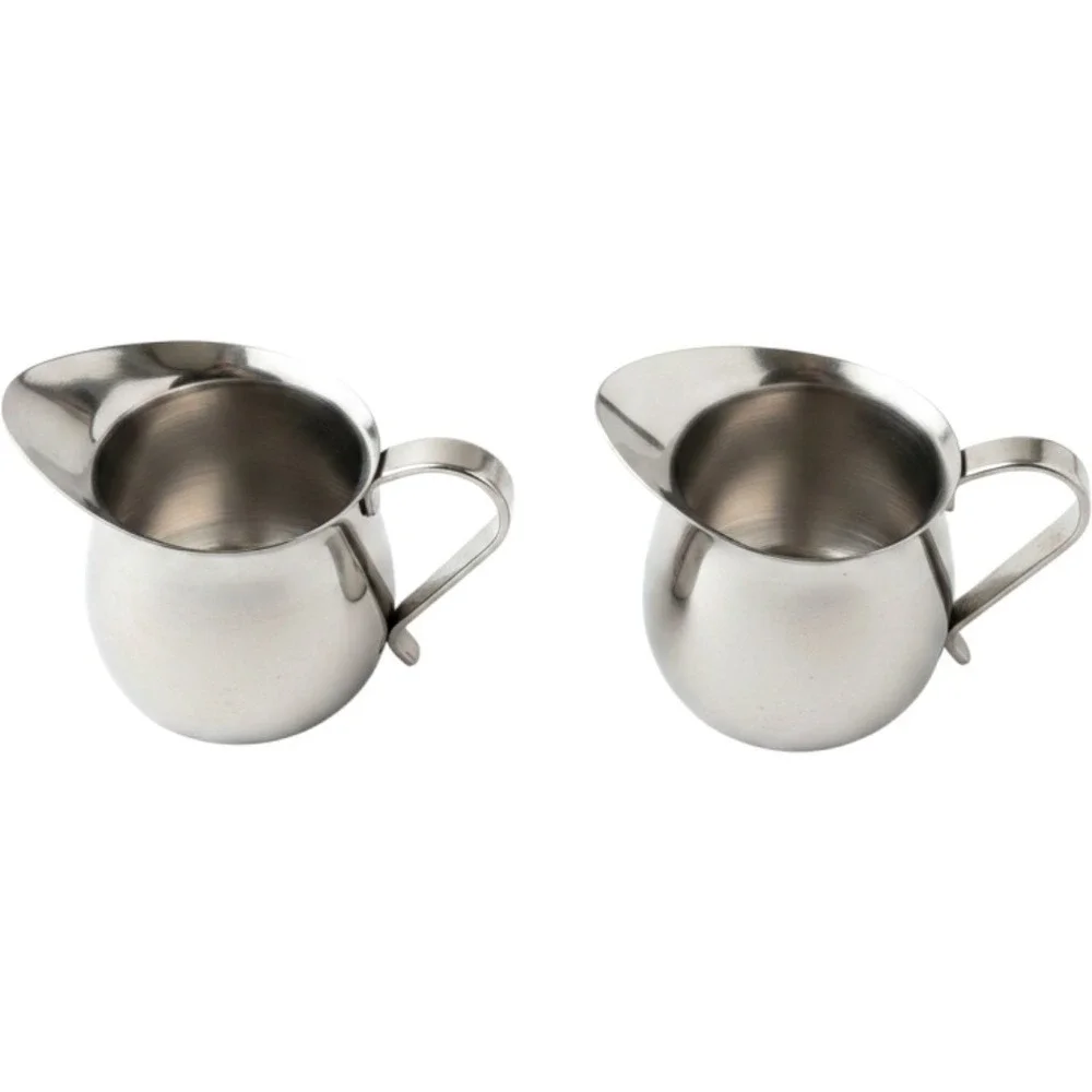 Adcraft 18-8 Stainless Steel Creamer Pitchers Set of 2 Japan Silver Bell Shape‎