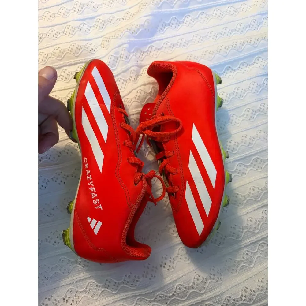 adidas Soccer Cleats Red White Neon Green Youth Size 3 SGC 753002