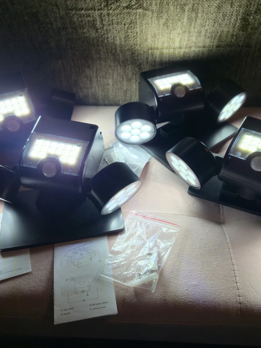 Solar Security Lights, 30 LED Motion Sensor Spotlights, 360° Adjustable IP65 NIB