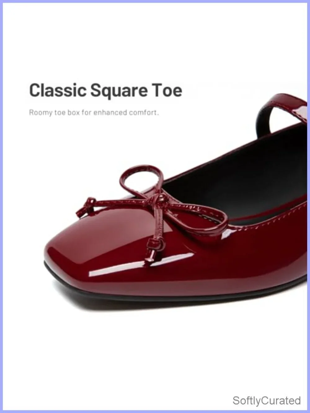 Women's Mary Jane Flats Square Toe Bowknot Ballet Flat Dress Shoes