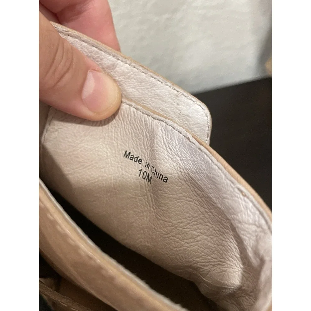 Kate Spade Ankle Boots Women 10M‎ Tan Leather Bow Block Heel Shoes