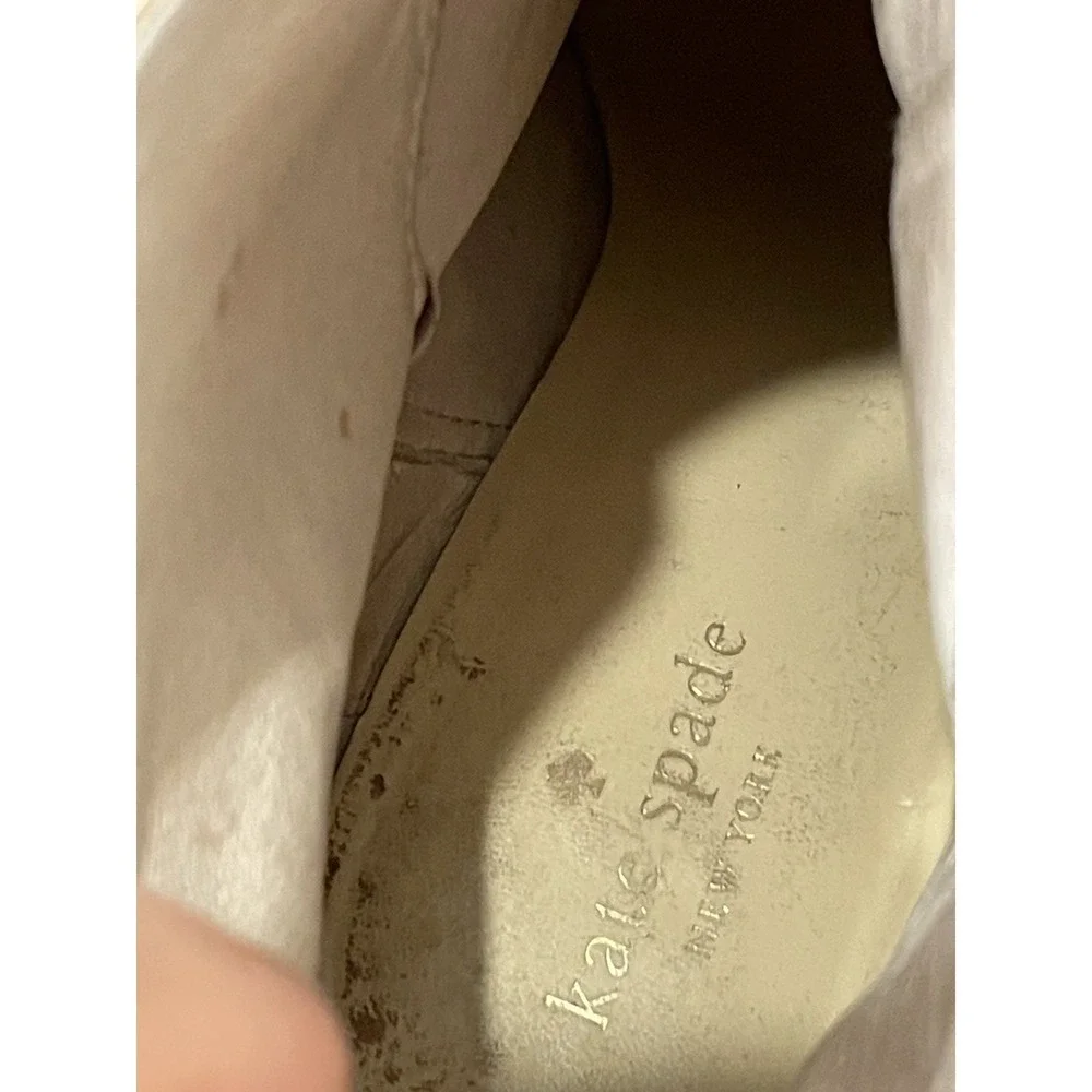 Kate Spade Ankle Boots Women 10M‎ Tan Leather Bow Block Heel Shoes