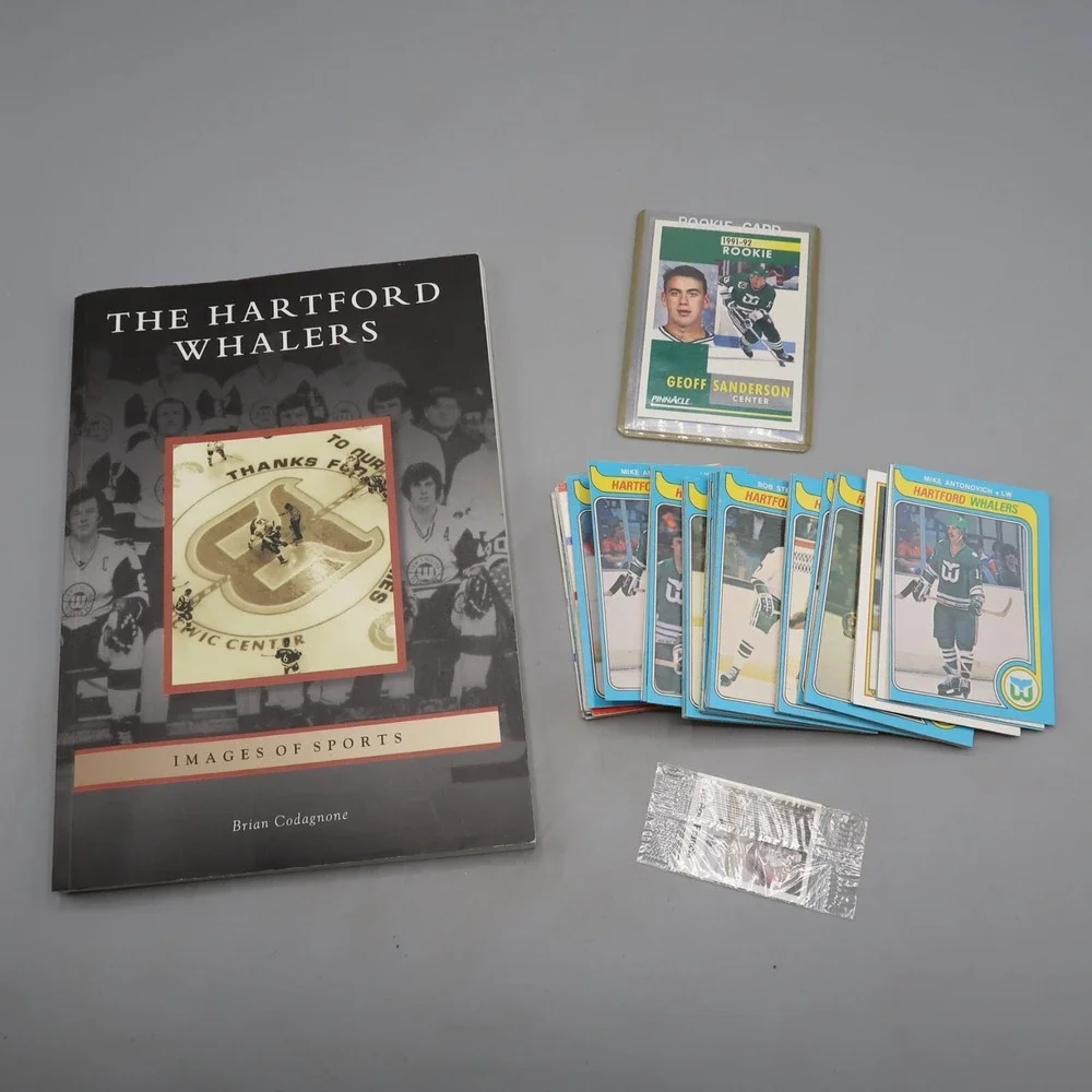 Hartford‎ Whalers Hockey Cards lot and Images of Sports Book Lot