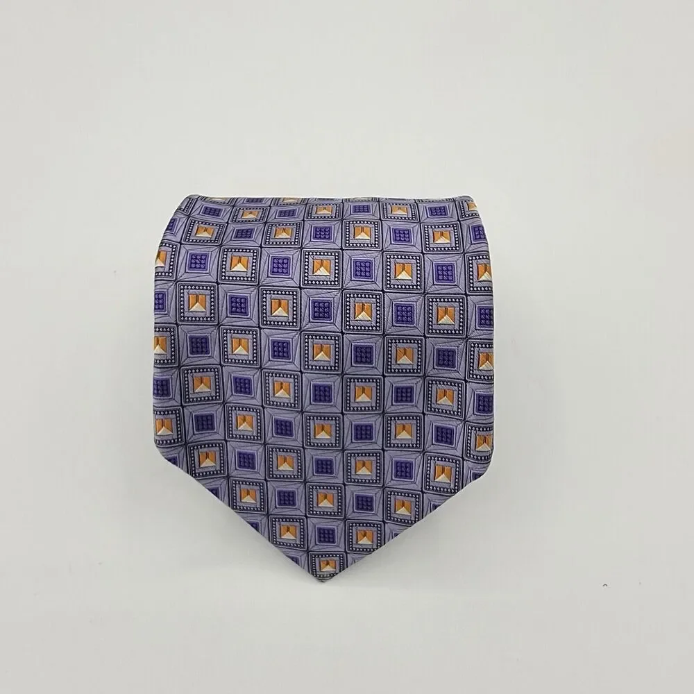 Mens Necktie Robert Talbott Silk Blue purple suit Size 59 By 4 Inches Vintage