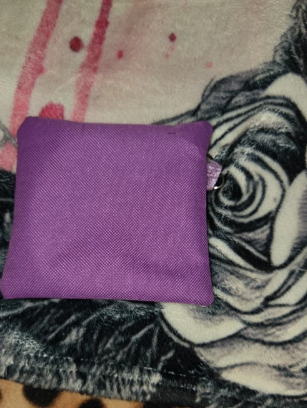Cute Purple Holiday Coin Pouch with Snowy Highland Cow Design