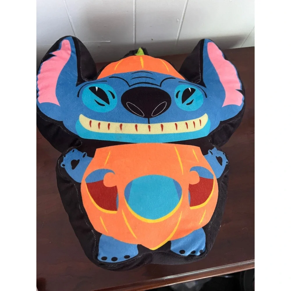Disney Lilo‎ & Stitch Halloween Pumpkin Plush Decorative Pillow 14in Northwest