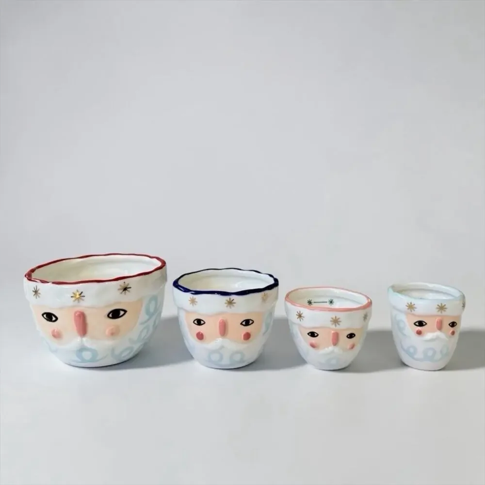 ANTHROPOLOGIE Bird Can Fox Pixie Santa Measuring CUPS SANTA CLAUSE RARE!!!!