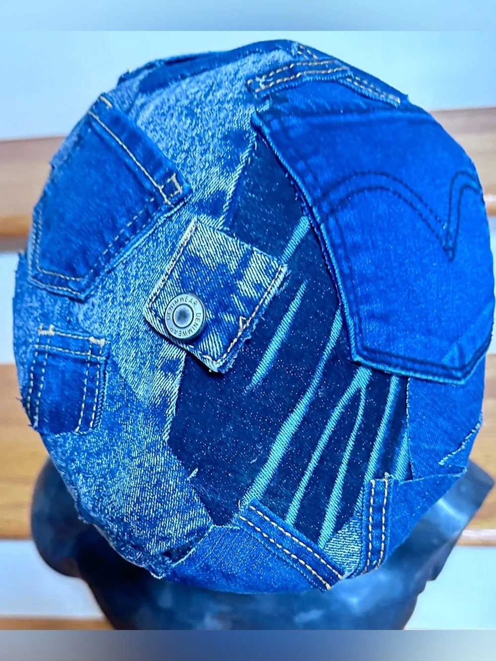 Upcycled denim patchwork