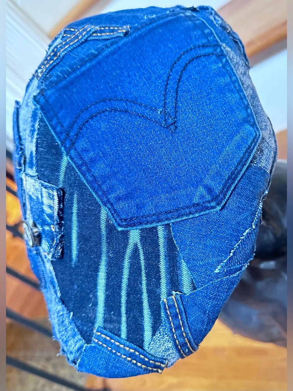 Upcycled denim patchwork