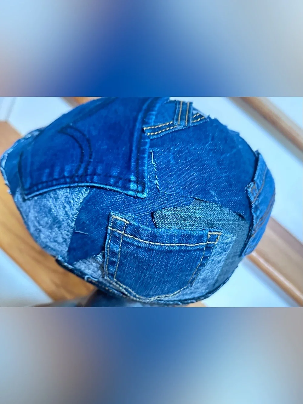 Upcycled denim patchwork