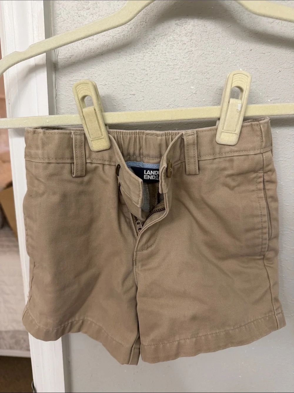 Lands' End Kids Tan Cotton Twill Shorts