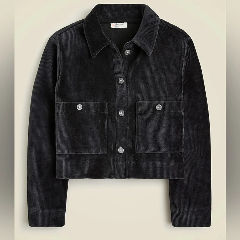 Crewcuts Girls Corduroy Shirt Jacket, Small/ 6-7, Black