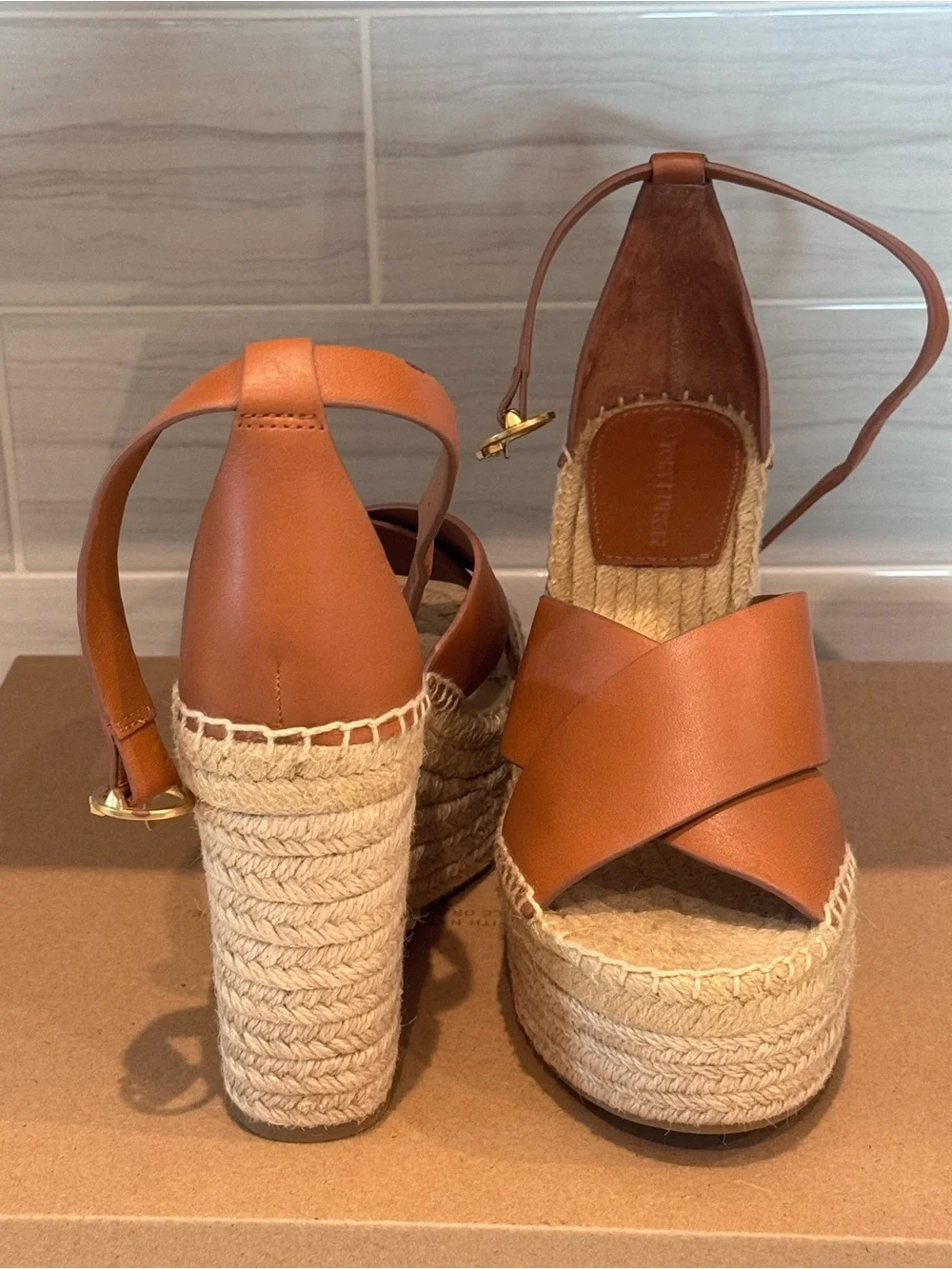 Tory Burch crossed leather