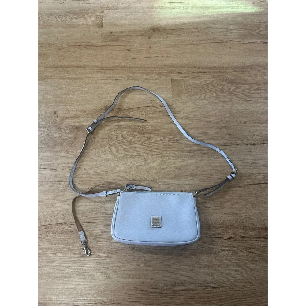 Dooney & Bourke Lexi Saffiano Leather Crossbody Wristlet Pale Blue Bag