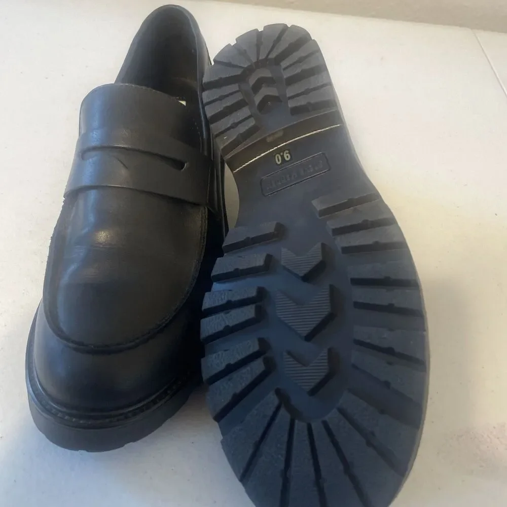 Women's black Penny Loafers Shoes Steve Madden 9M Lotto 1.5”heel