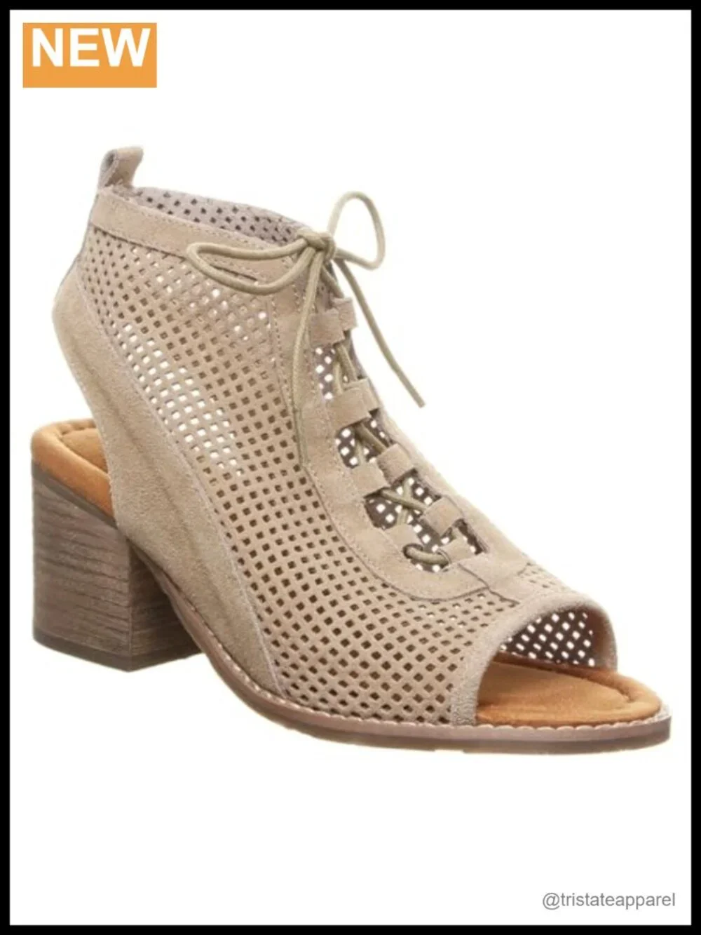 Women's Suede Ghillie Lace-Up Sandal with Block Heel