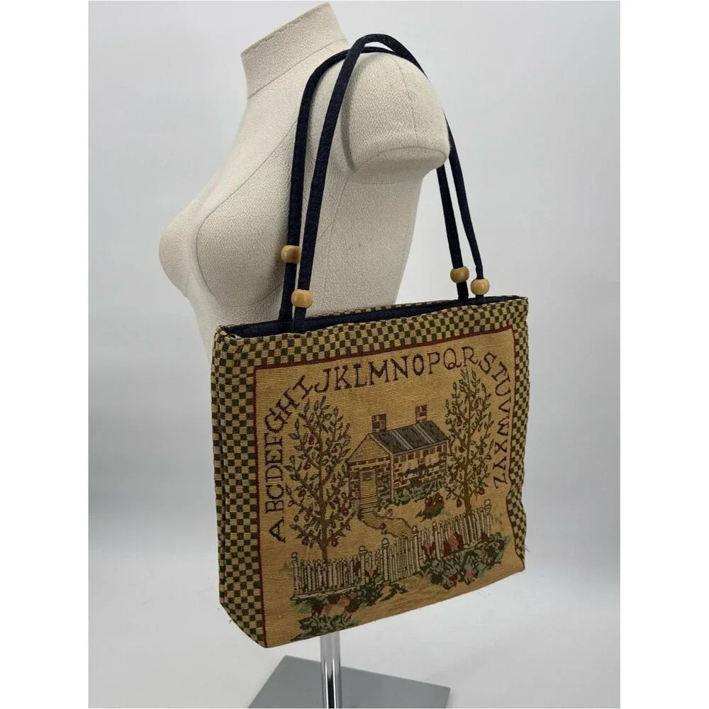 Vintage tapestry tote