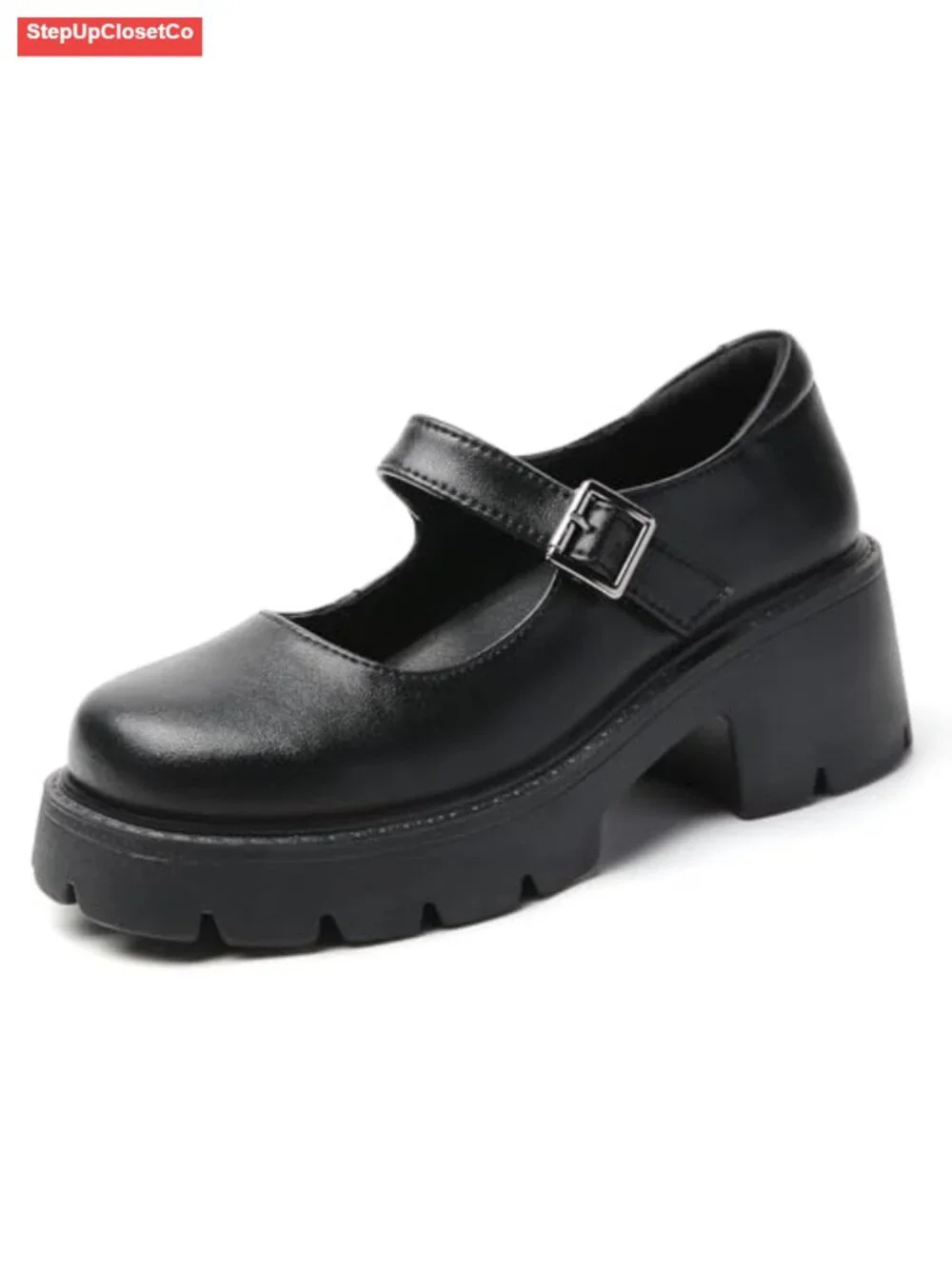Mary Jane Shoes Women Adjustable Strap Platform Chunky Heels