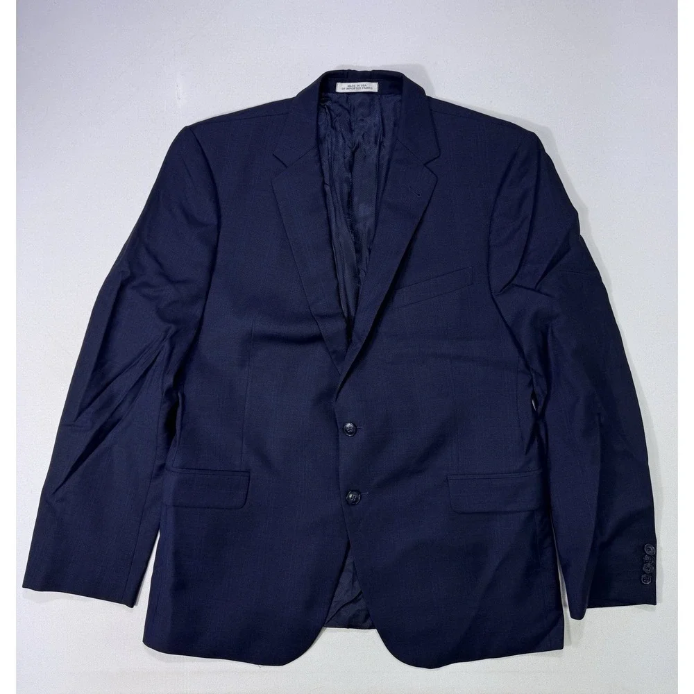 Joseph Abboud Tollegno 1900 Wool Blazer Sport Coat 44R Extreme Slim Black Blue