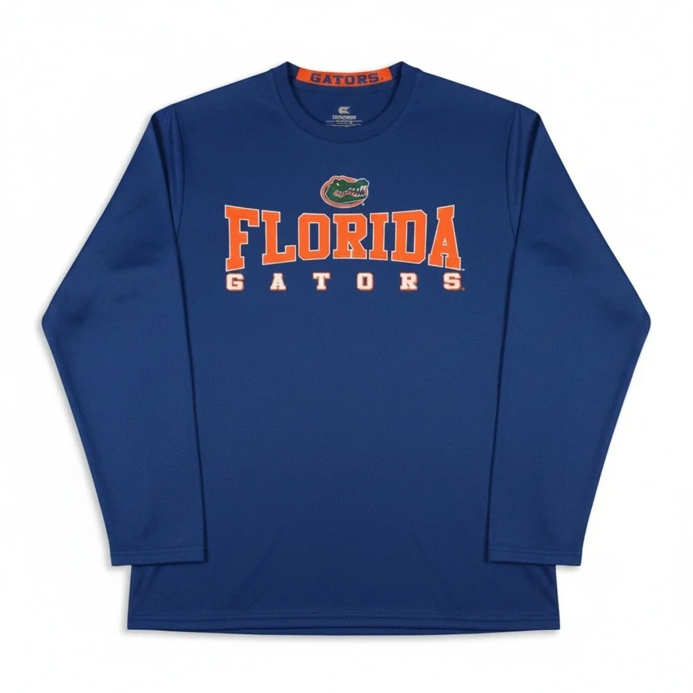 Florida Gators Shirt Mens‎ XL Colosseum Blue Orange Long Sleeve Performance Tee