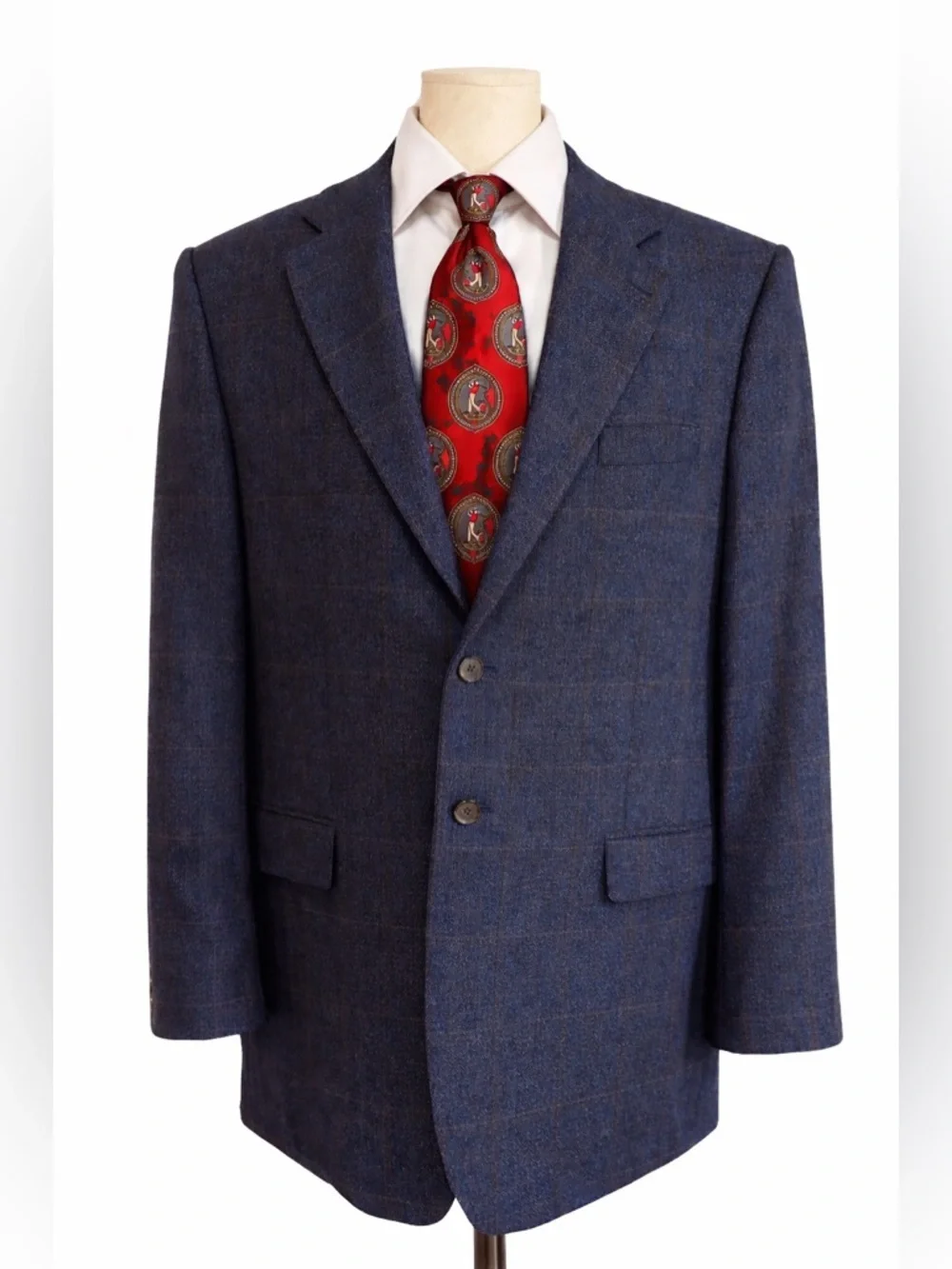 Bruno Piattelli windowpane wool Sportcoat. 43L