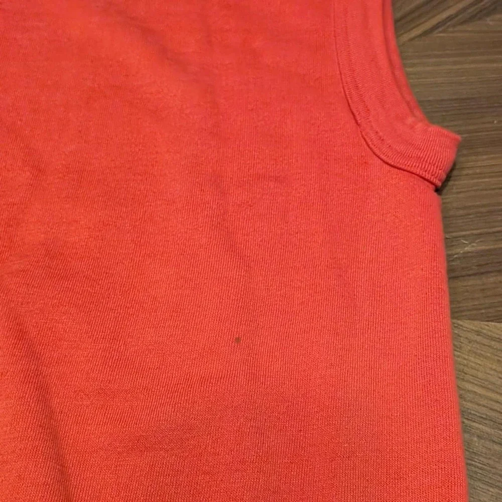 Vintage Japanese Graphic Tank Top Women Red Good Sunburst Kanji Sleeveless M